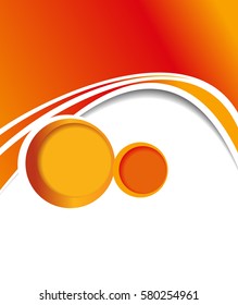Magazine or brochure, vector design smooth wave curve lines and circles. Abstract background.