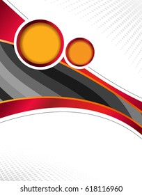 Magazine or brochure, vector design smooth wave curve lines and circles. Abstract background.