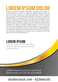 Magazine or brochure, vector design smooth wave curve lines and circles. Abstract background.