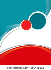 Magazine or brochure, vector design smooth wave curve lines and circles. Abstract background.