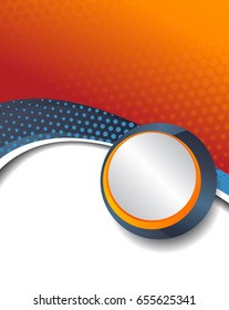 Magazine or brochure, vector design smooth wave curve lines and circles. Abstract background.