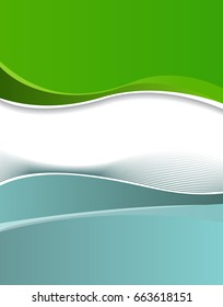 Magazine or brochure, vector design smooth wave curve lines and circles. Abstract background.