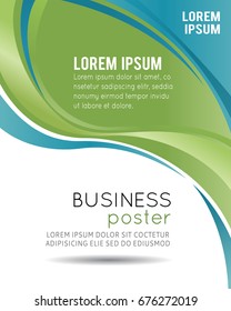 Magazine or brochure, vector design smooth wave curve lines and circles. Abstract background.