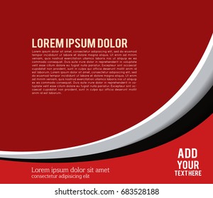 Magazine or brochure, vector design smooth wave curve lines and circles. Abstract background.