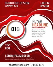 Magazine or brochure, vector design smooth wave curve lines and circles. Abstract background.