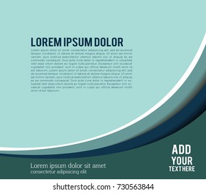 Magazine or brochure, vector design smooth wave curve lines and circles. Abstract background.