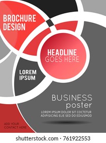 Magazine or brochure, vector design smooth wave curve lines and circles. Abstract background.