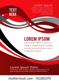 Magazine or brochure, vector design smooth wave curve lines and circles. Abstract background.