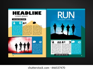 Vector de diseño colorido de revista 
