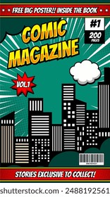 plantilla de diseño de portada de cómic de revista Plantilla de diseño de portada de cómic de revista
