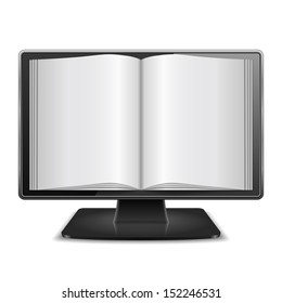 Magazine in computer monitor, vector eps10 illustration