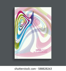 Magazine Cover with colored geometric shapes. 