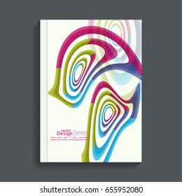 Magazine Cover with colored geometric shapes. 
