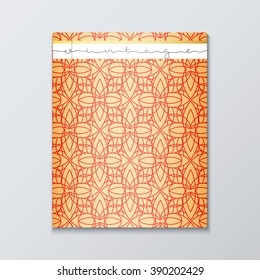 Magazine cover with geometric patterns . Magazine page template . Label template notebook . Abstract for the book cover