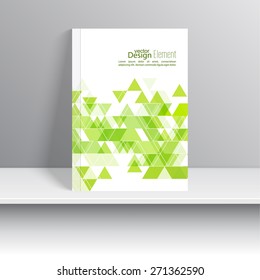 Magazine Cover with glossy pyramids, triangles. 