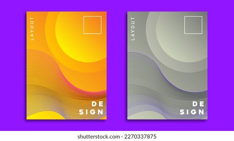 Magazine cover layout design template with futuristic gradient color