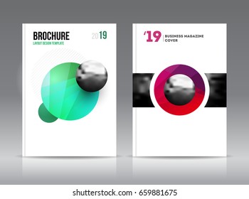 Magazine cover layout design template vector set. Annual report layout with photo place. illustration vector in A4 size