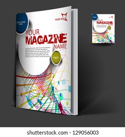 Magazine cover layout design vector