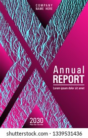 Magazine cover layout vector design. Plastic pink black blue synthwave texture. Research development plan cover. Buzzing flux ripple movement background. Stylish magazine template graphic design.
