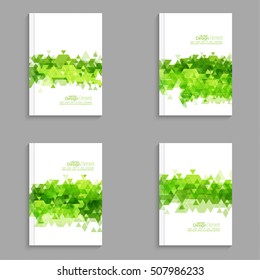 Magazine Cover with leaves, triangles. 