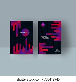 Magazine cover with multi-colored abstract forms. Design template for the brochure, book, flyer, annual report,  booklet, poster, leaflet, card, corporate business.A4 format. Vector illustration