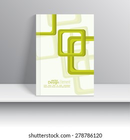 Magazine Cover with overlapping squares. 