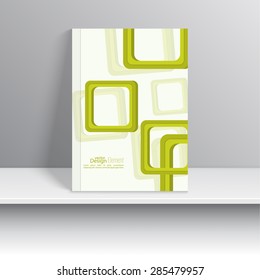 Magazine Cover with overlapping squares. 