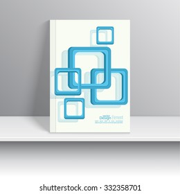 Magazine Cover with overlapping squares. 