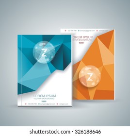 Magazine cover with pattern of geometric shapes and transparent bubbles