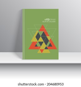 Magazine Cover with pattern, hipster triangle. 