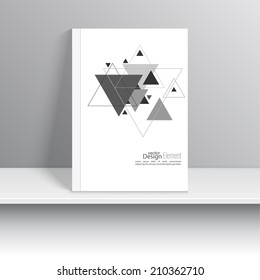 Magazine Cover with pattern, hipster triangle. 