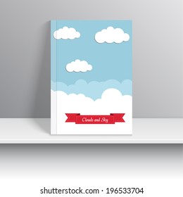 Magazine Cover with sky and clouds. 
