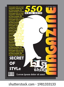 Magazine cover template about beauty, fashion and health for women. Vector illustration