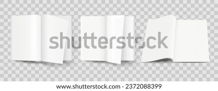 Magazine covers 3d on a transparent background. Vector mockups, template set