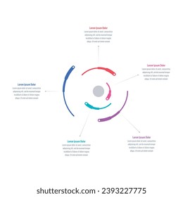 magazine, education, web, internet, magazine, annual report information template. circular infographic template. five options infographic template