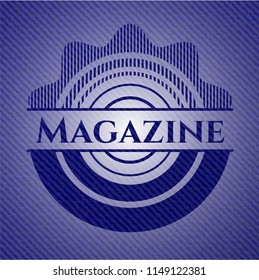 Magazine emblem with denim texture
