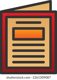 Magazine Filled Gradient Vector Icon Design