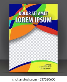 Magazine, flyer, brochure, beauty cover layout multicolor design template, vector Illustration