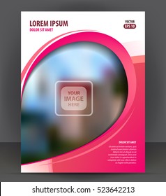 Magazine, flyer, brochure, beauty cover layout violet design template, vector Illustration