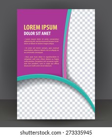 Magazine, flyer, brochure, booklet, cover layout violet design template, vector Illustration