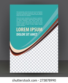 Magazine, flyer, brochure, booklet, cover layout design print template, aquamarine vector Illustration