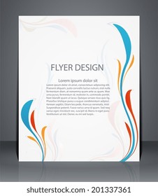 Magazine flyer, brochure or cover layout design template with floral pattern