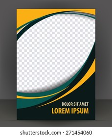 Magazine, flyer, brochure, cover layout design print template, green vector Illustration