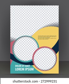 Magazine, flyer, brochure, cover layout design print template, colorful vector Illustration with circles