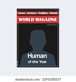 Vorlage für die Titelseite des Magazins. Leere Vektorgrafik-Generika-Magazin mit Kopienraum. Mensch des Jahres Konzept.