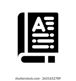 magazine glyph icon. Strong and solid vector icon for websites, mobile interfaces, presentations, and visual branding. High quality and easy to edit.