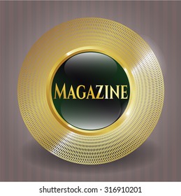 Magazine gold shiny badge