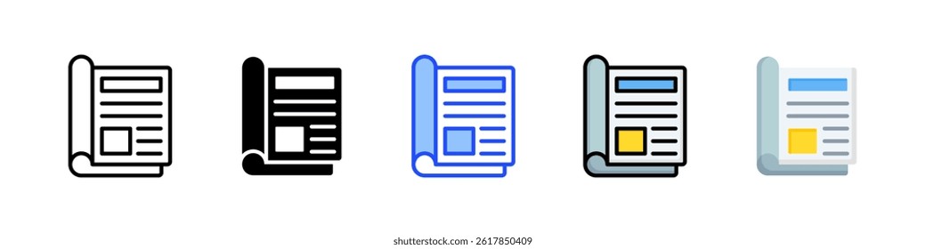 Magazine Icon Collection With Multiple Styles