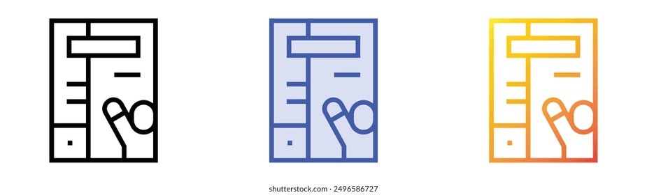 magazine icon. Linear, Blue Fill and Gradient Style Design Isolated On White Background