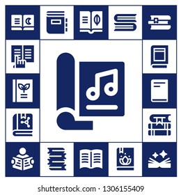magazine icon set. 17 filled magazine icons.  Simple modern icons about  - Book, Ebook, Magazine, Books, Read, Dictionary